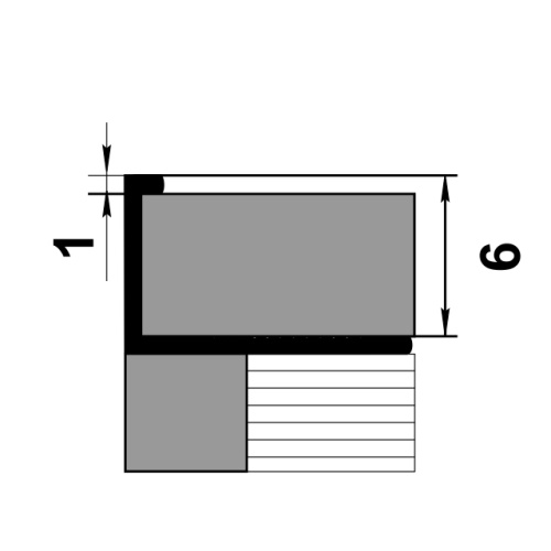 Профиль для плитки алюминий ПК 01-6