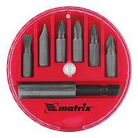 Набор бит, магнитный адаптер для бит, сталь 45Х, 7 предметов