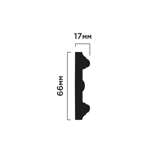 WE66E2 Молдинг ПОЛИСТИРОЛ HI WOOD 66мм х 17мм х 2,0м. Е2