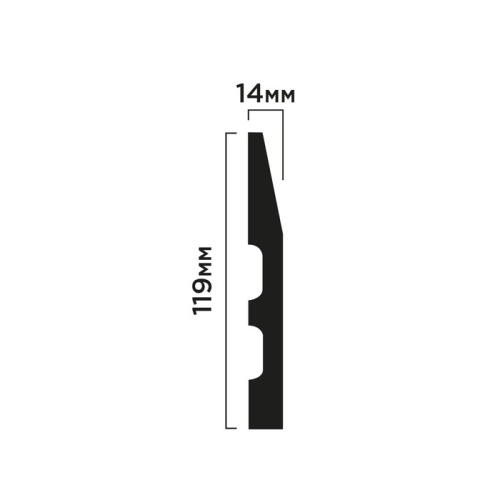 B120 Плинтус ПОЛИСТИРОЛ HI WOOD 119мм х 14мм х 2,0м.